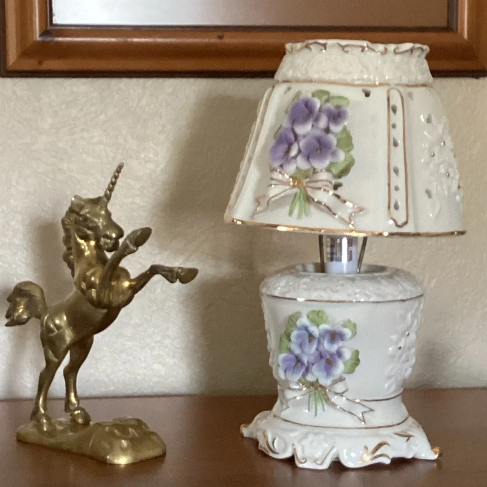 Brass Rearing Unicorn Mythical Figurine Mounted On Brass Cloud MCM 1970s Vintage - Picture 2 of 16